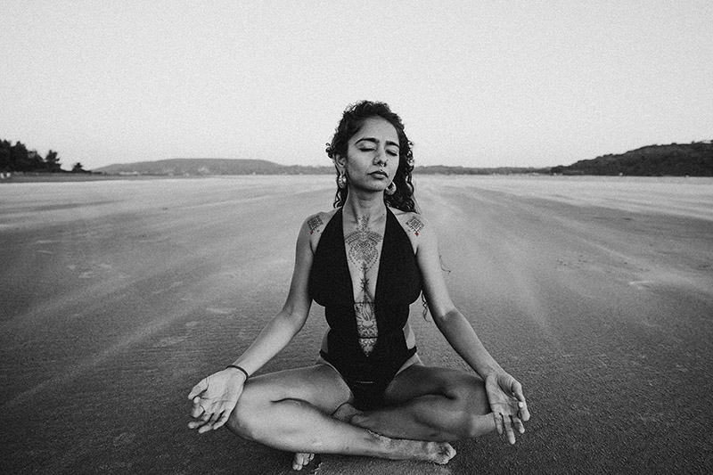 Woman in yoga pose