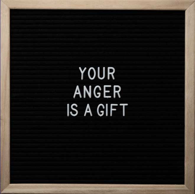 Quote, "Your anger is a gift"